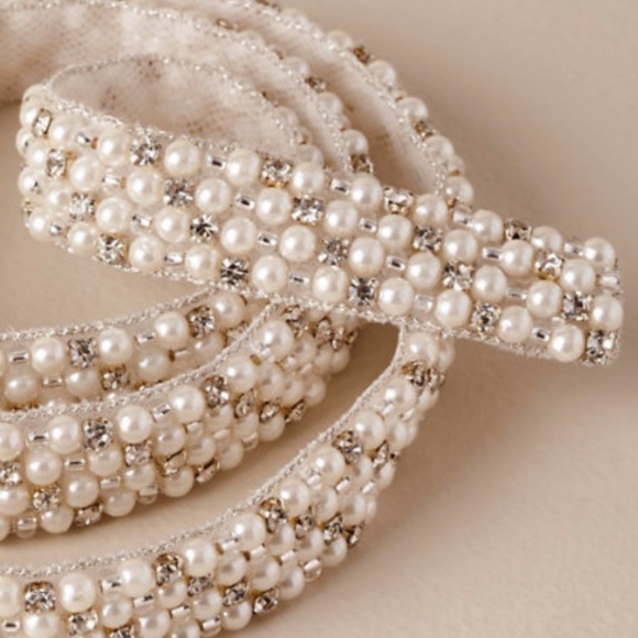 BHLDN pearl and crystal bridal belt - Picture 2 of 2